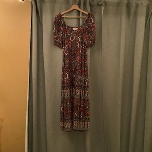 Blue Floral Knox Rose Maxi Dress, Size S